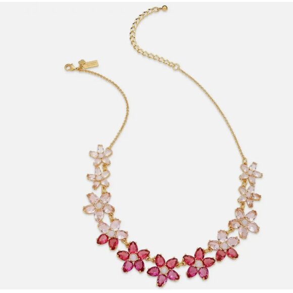 KATE SPADE Bed of Roses Necklace Pink Ombre Bouquet Retail $278 NWT - Picture 1 of 8